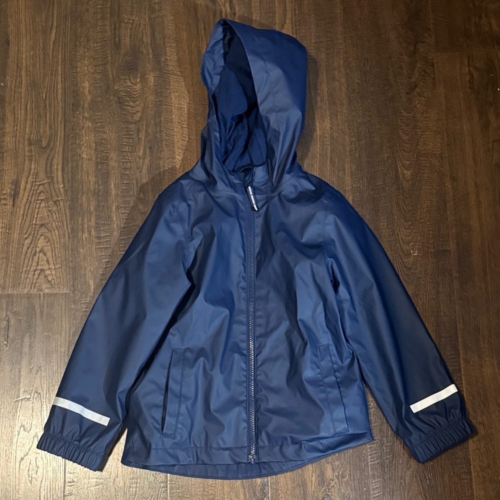 Cat & Jack Navy Raincoat with Reflective Stripes